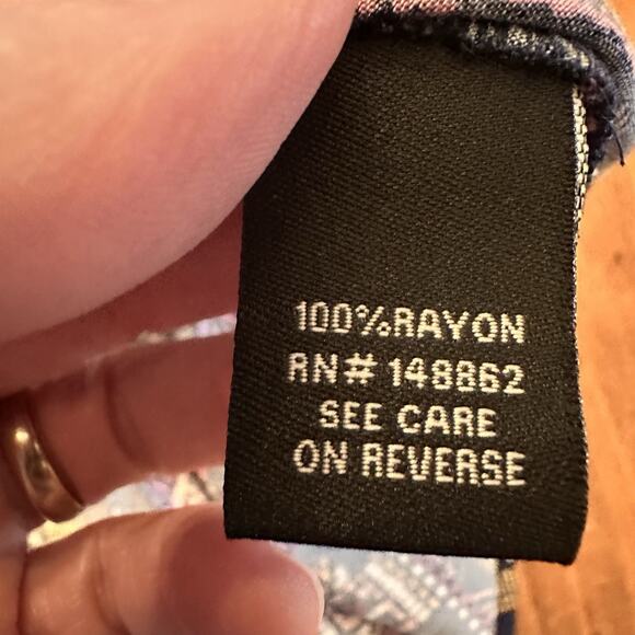 Torrid Geo Print Tank Dress Challis Size 00 Open Bow Back - Picture 14 of 14